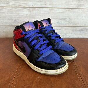Jordan High-Top Sneakers in Black, Red, and Blue